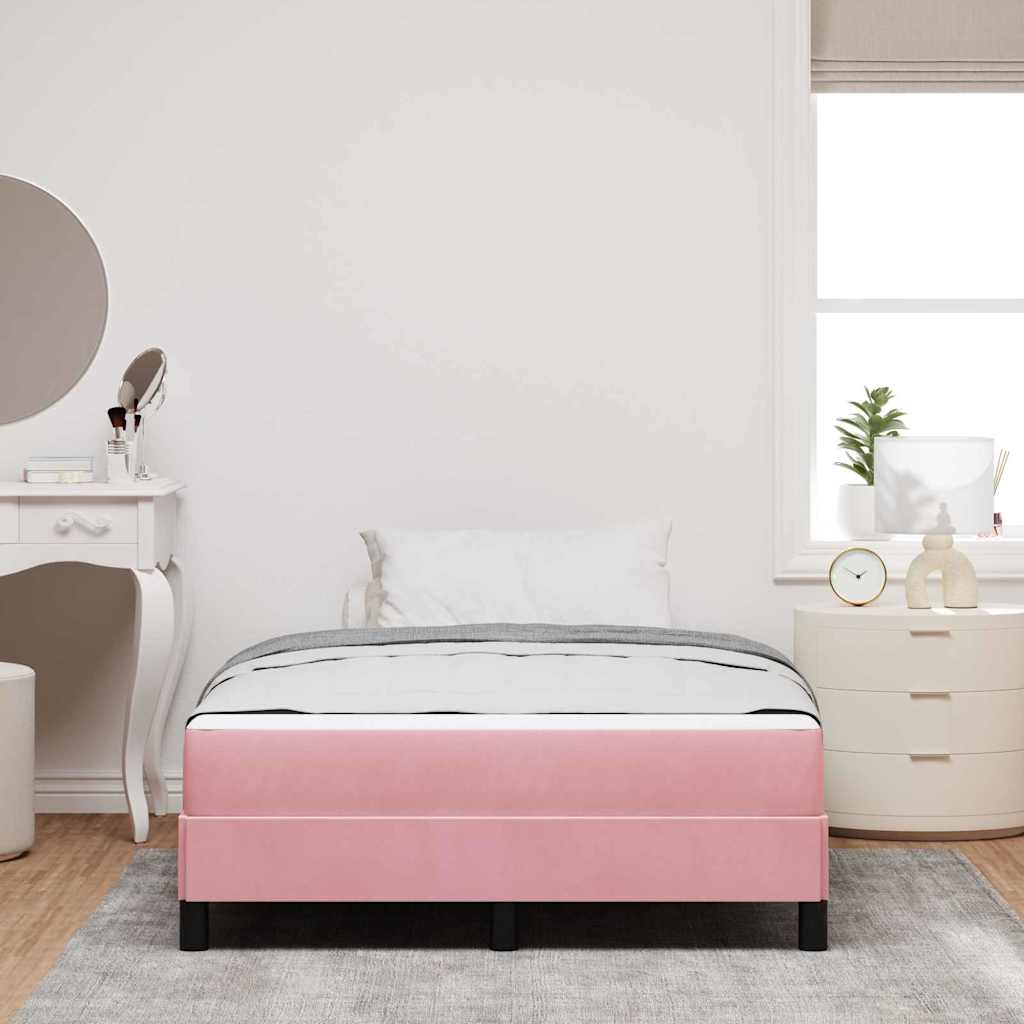 Lit à ressorts avec matelas Rose 120 x 200 cm tissu - XIOS