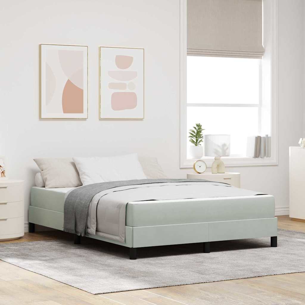 Lit à ressorts avec matelas Gris clair 140 x 190 cm tissu - XIOS