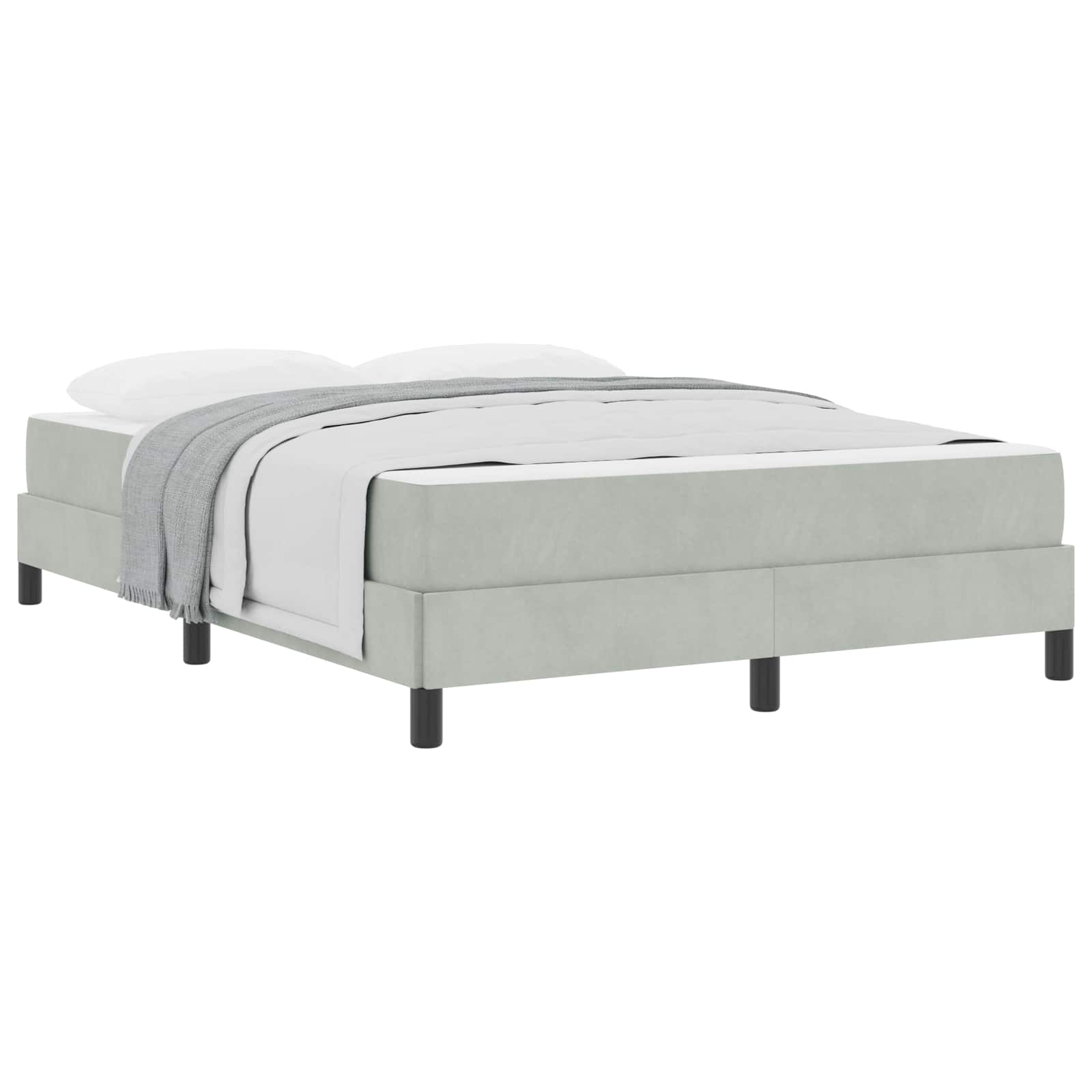 Lit à ressorts avec matelas Gris clair 140 x 190 cm tissu - XIOS