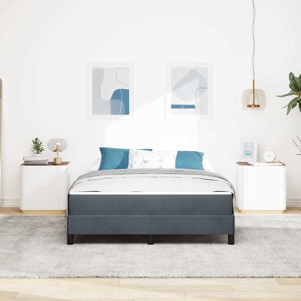 Lit à ressorts avec matelas Gris foncé 140 x 190 cm tissu - XIOS