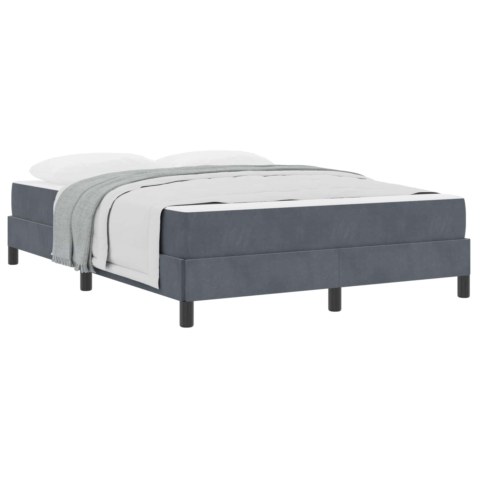 Lit à ressorts avec matelas Gris foncé 140 x 190 cm tissu - XIOS