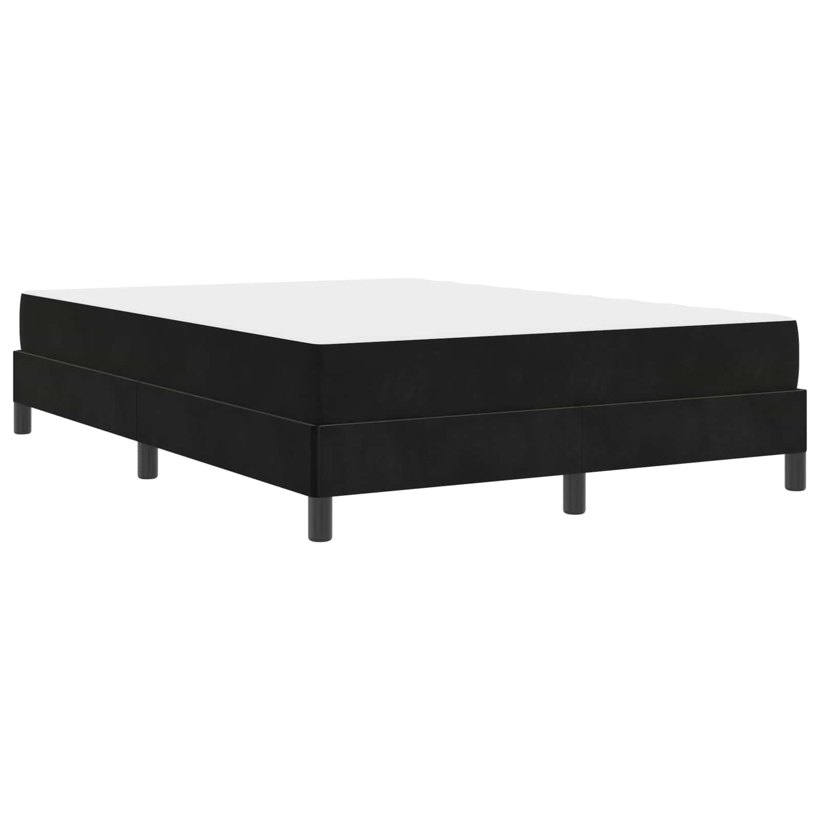 Lit à ressorts avec matelas Noir 140 x 200 cm tissu - XIOS