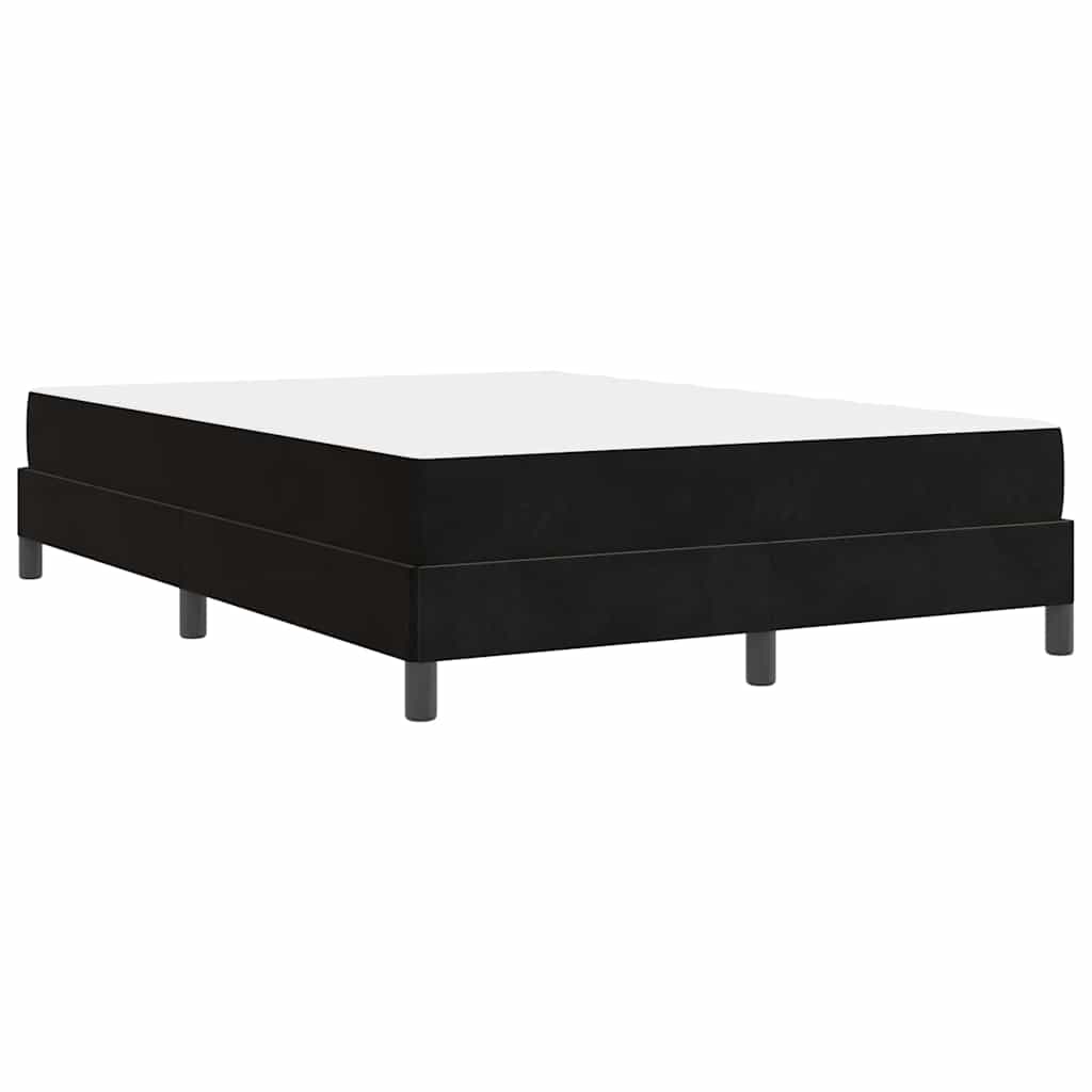 Lit à ressorts avec matelas Noir 140 x 200 cm tissu - XIOS