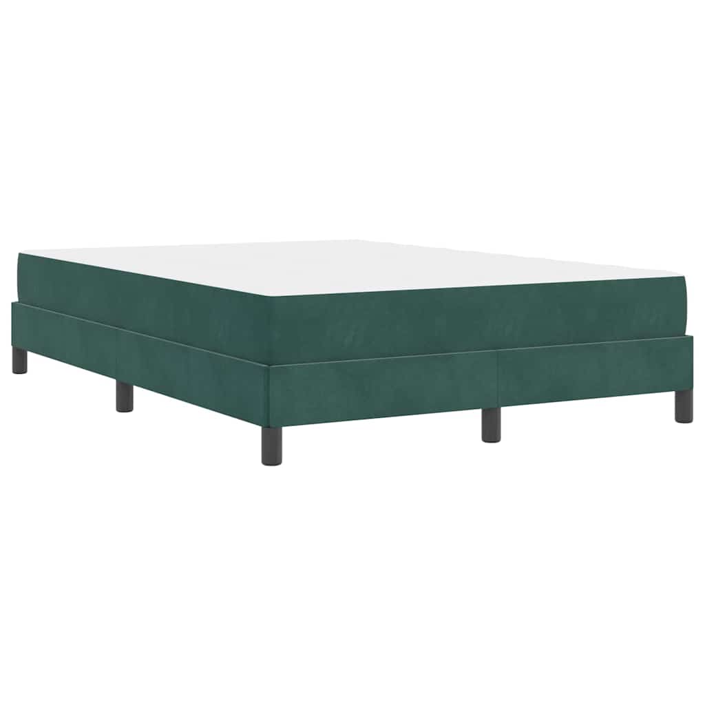 Lit à ressorts avec matelas Vert foncé 140 x 200 cm tissu - XIOS