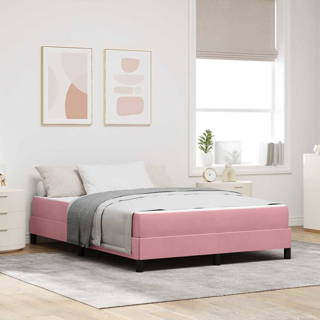 Lit à ressorts avec matelas Rose 140 x 200 cm tissu - XIOS