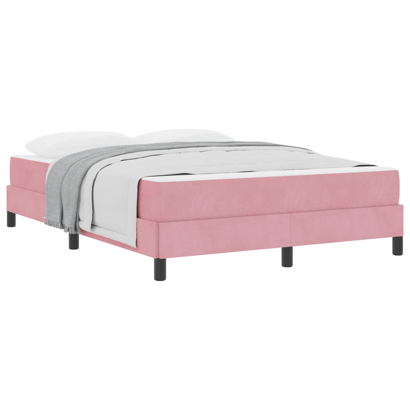 Lit à ressorts avec matelas Rose 140 x 200 cm tissu - XIOS