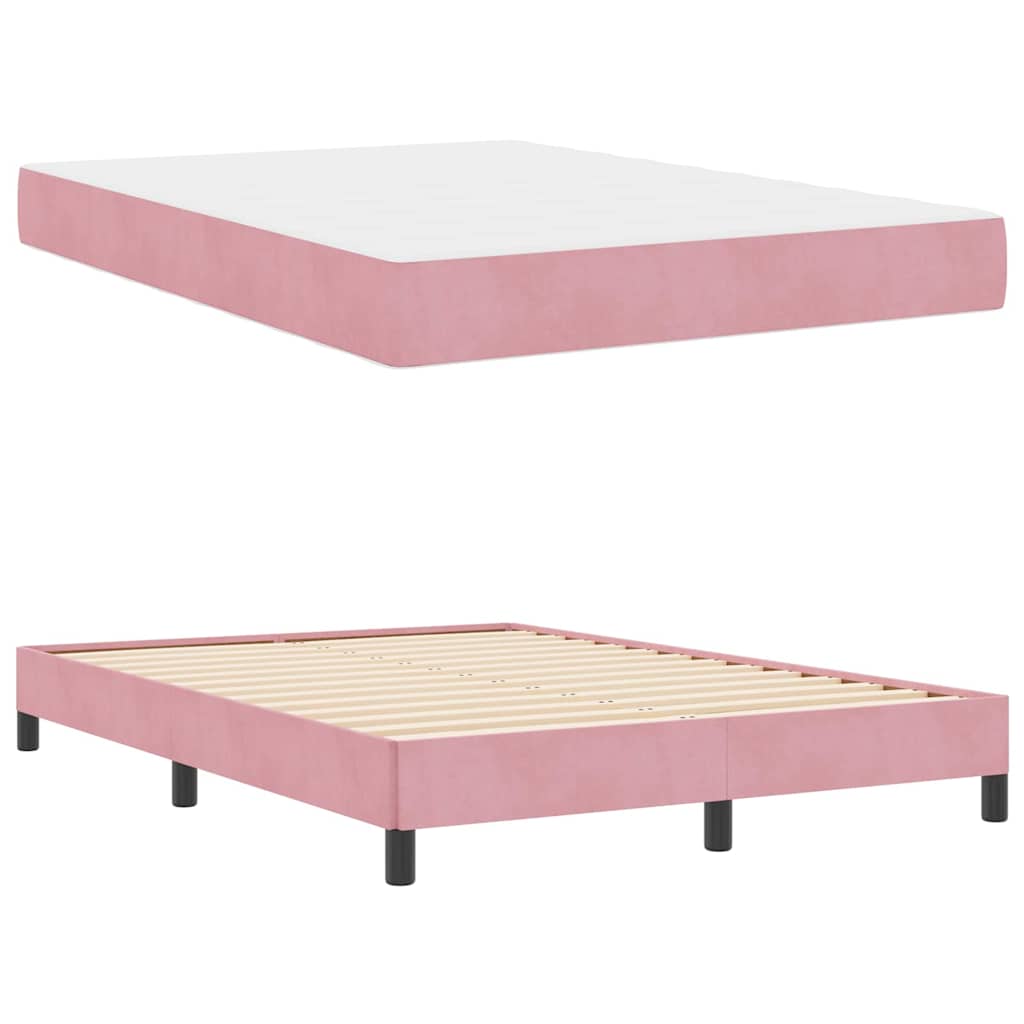 Lit à ressorts avec matelas Rose 140 x 200 cm tissu - XIOS