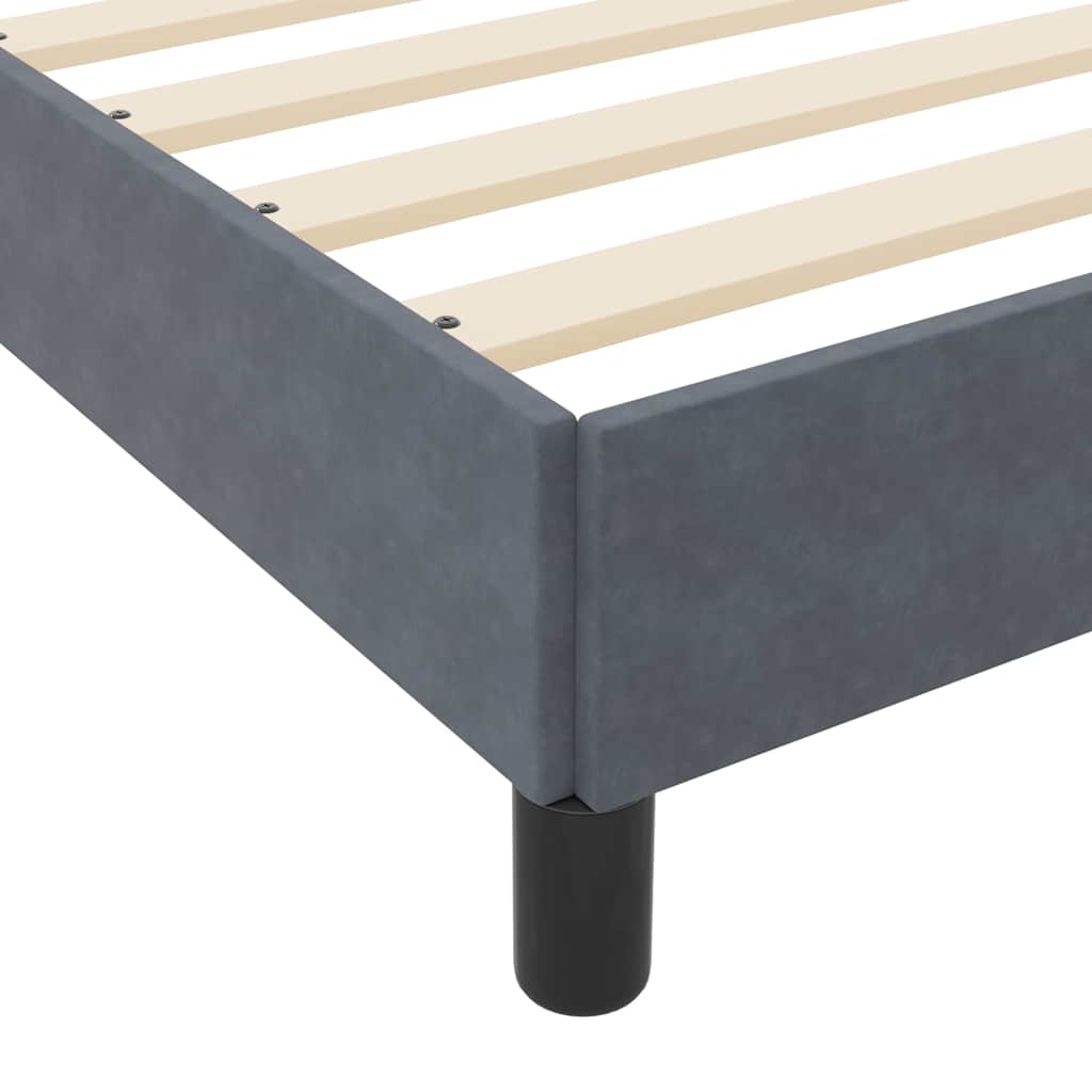 Lit à ressorts avec matelas Gris foncé 160 x 200 cm tissu - XIOS