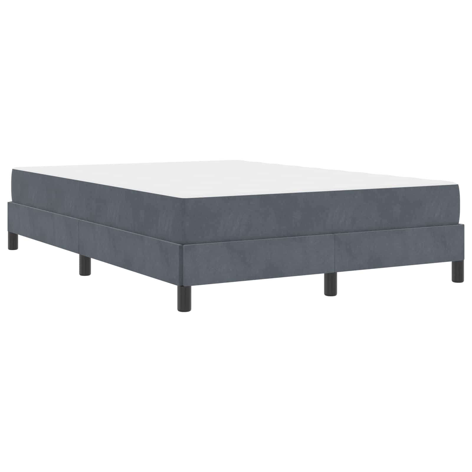 Lit à ressorts avec matelas Gris foncé 160 x 200 cm tissu - XIOS