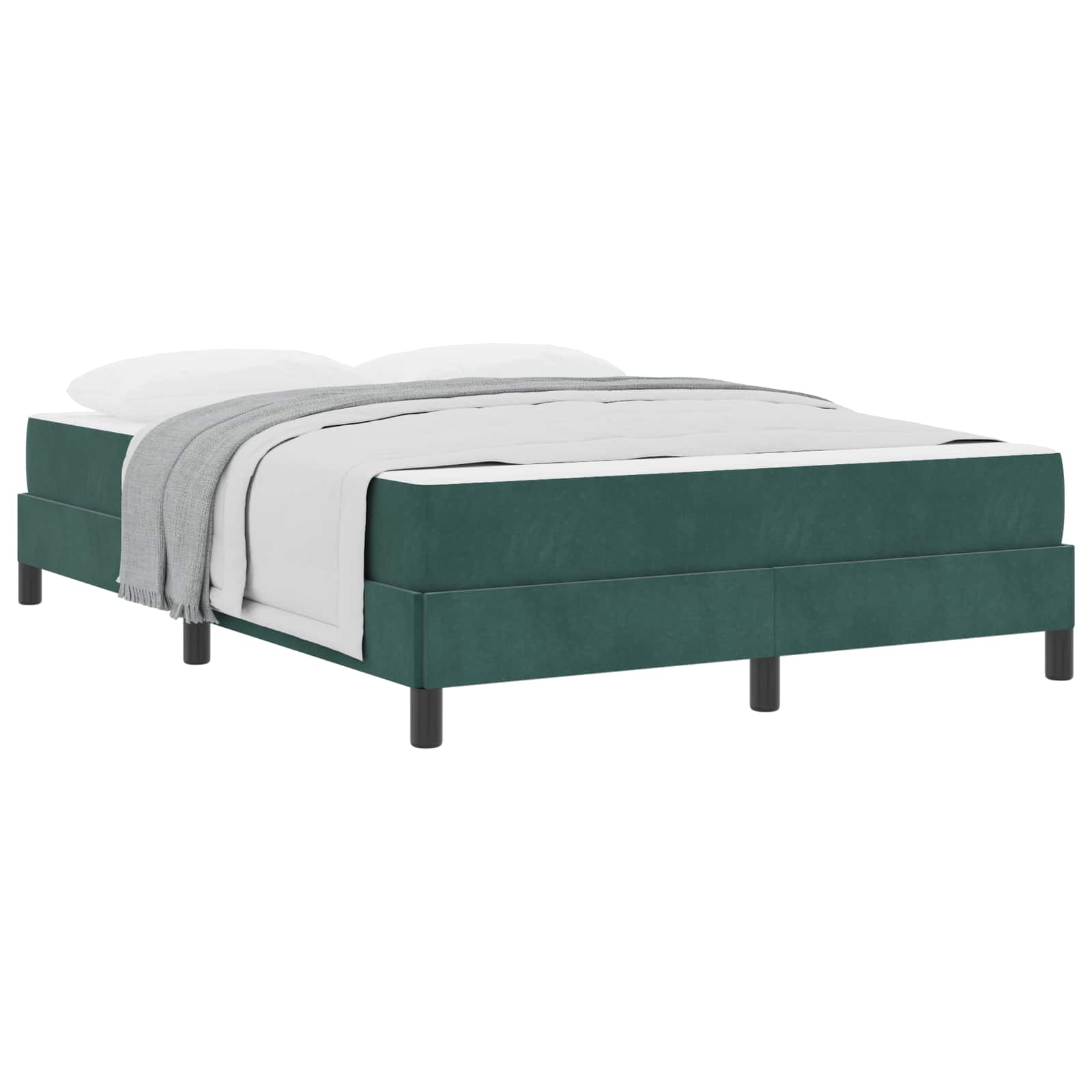 Lit à ressorts avec matelas Vert foncé 160 x 200 cm tissu - XIOS
