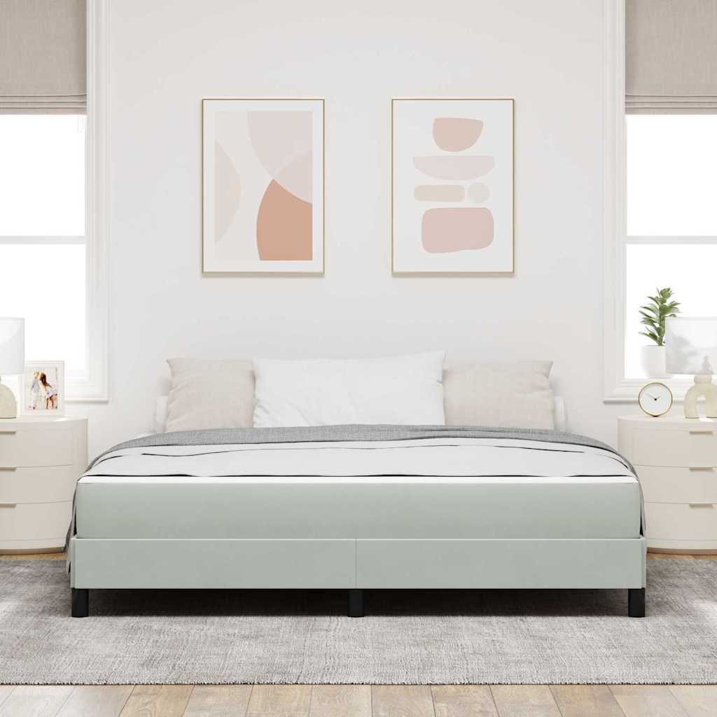 Lit à ressorts avec matelas Gris clair 180 x 200 cm tissu - XIOS