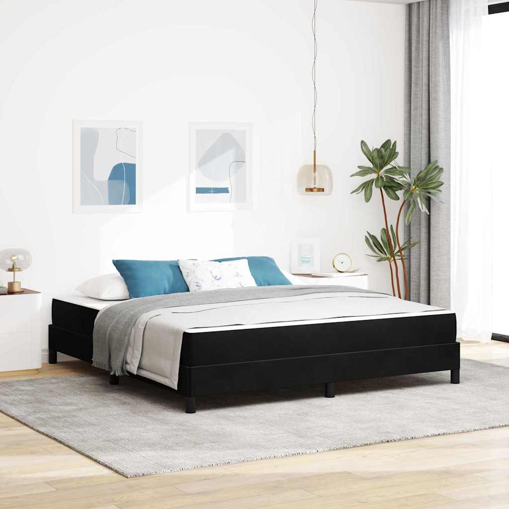 Lit à ressorts avec matelas Noir 180 x 200 cm tissu - XIOS