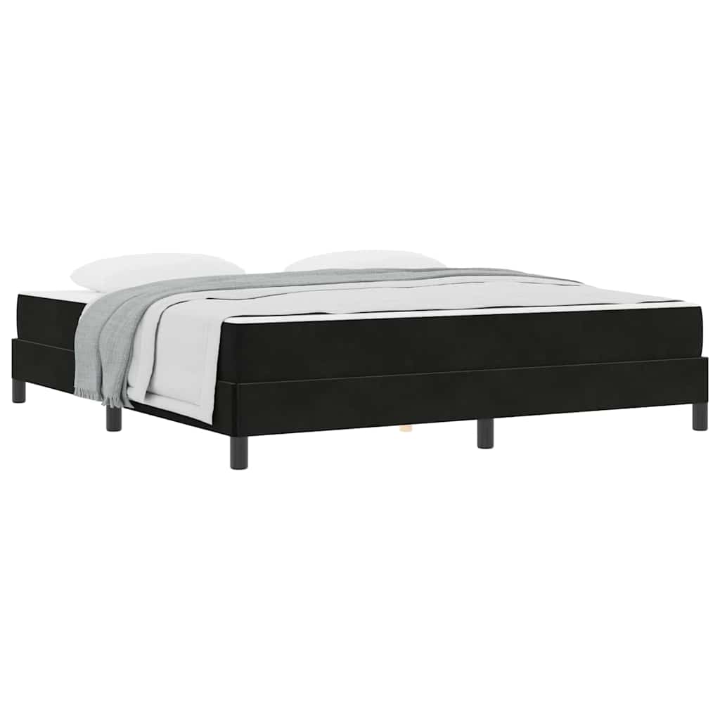 Lit boxspring avec matelas Noir 180 x 200 cm Velours - XIOS