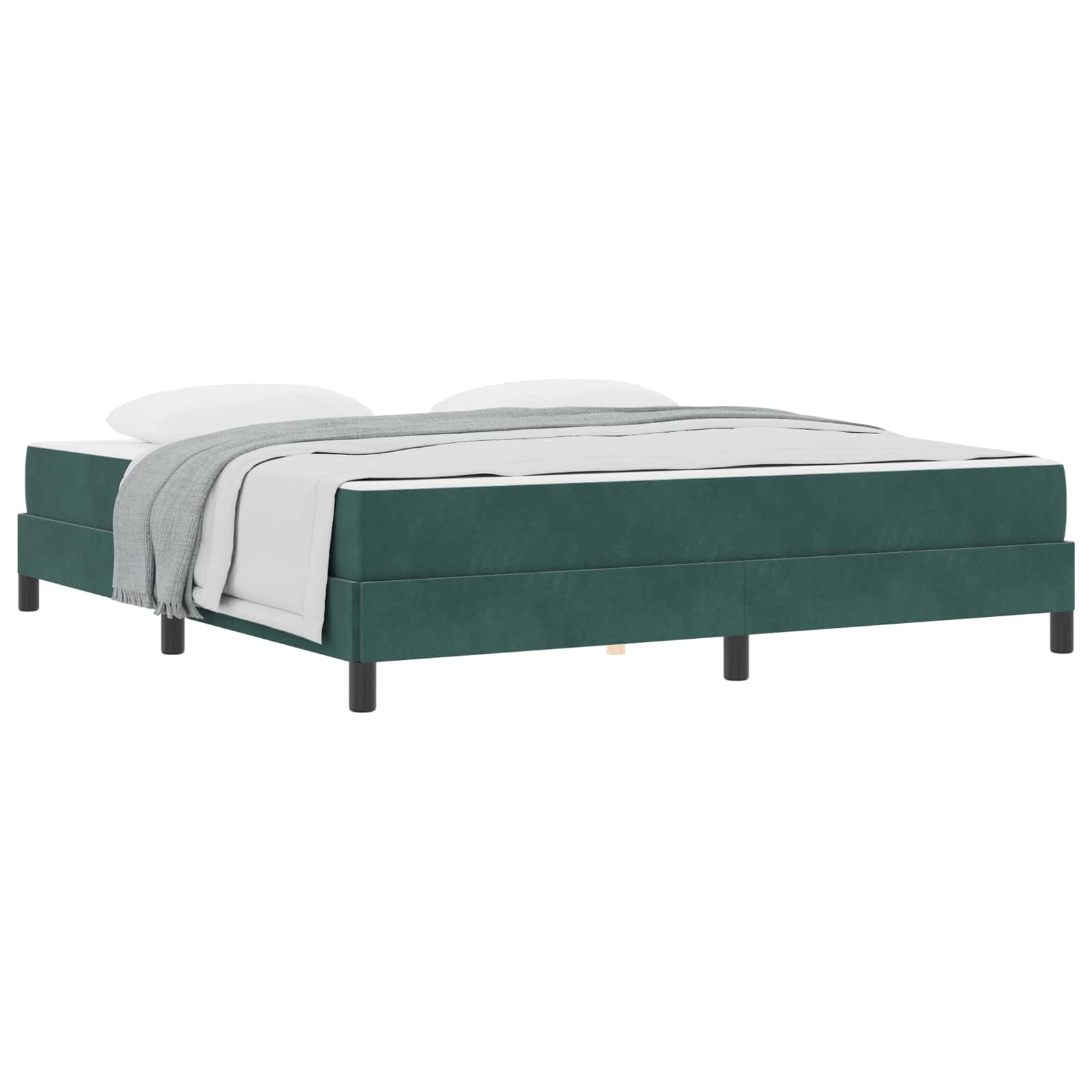 Lit à ressorts avec matelas Vert foncé 180 x 200 cm tissu - XIOS