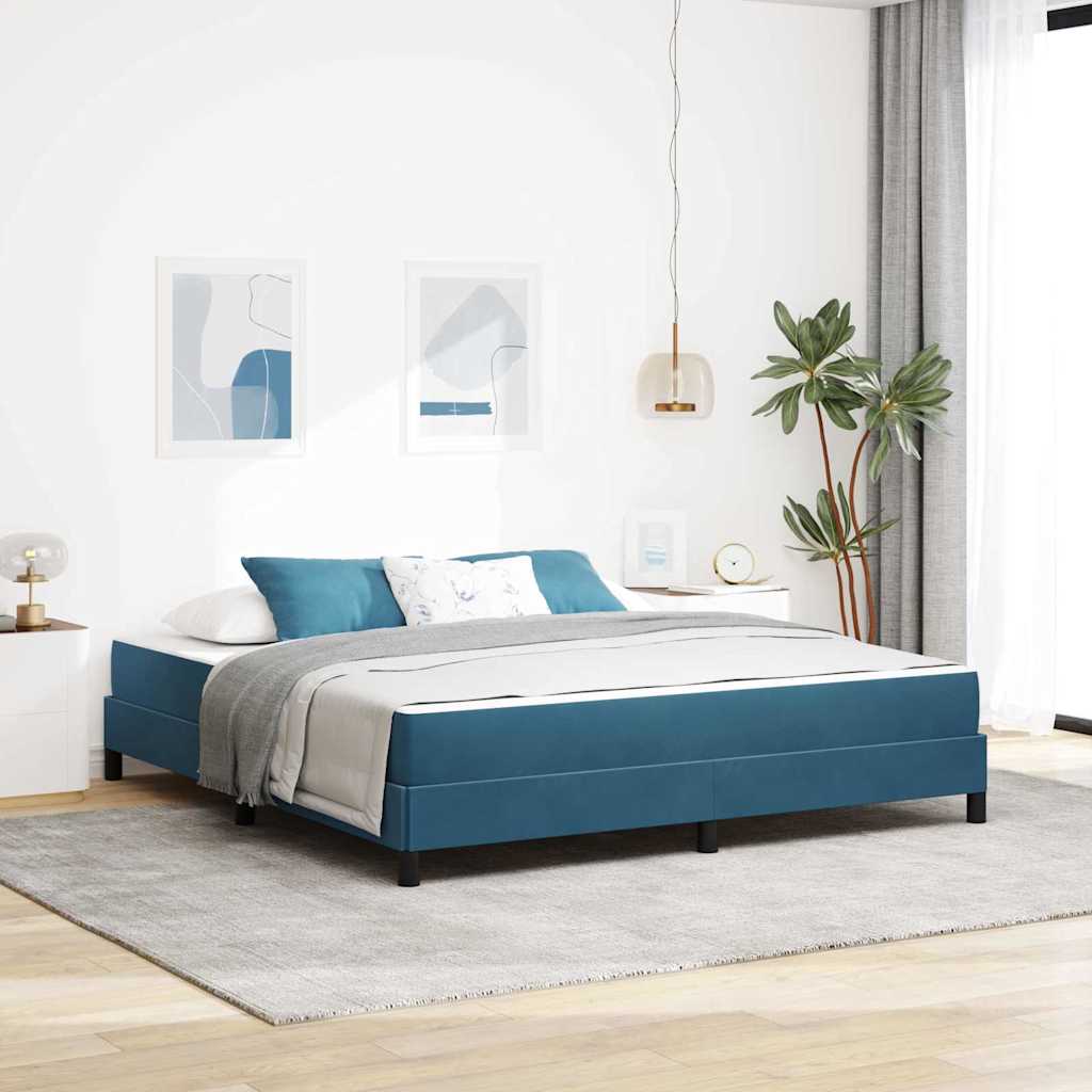 Lit à ressorts avec matelas Bleu foncé 180 x 200 cm tissu - XIOS