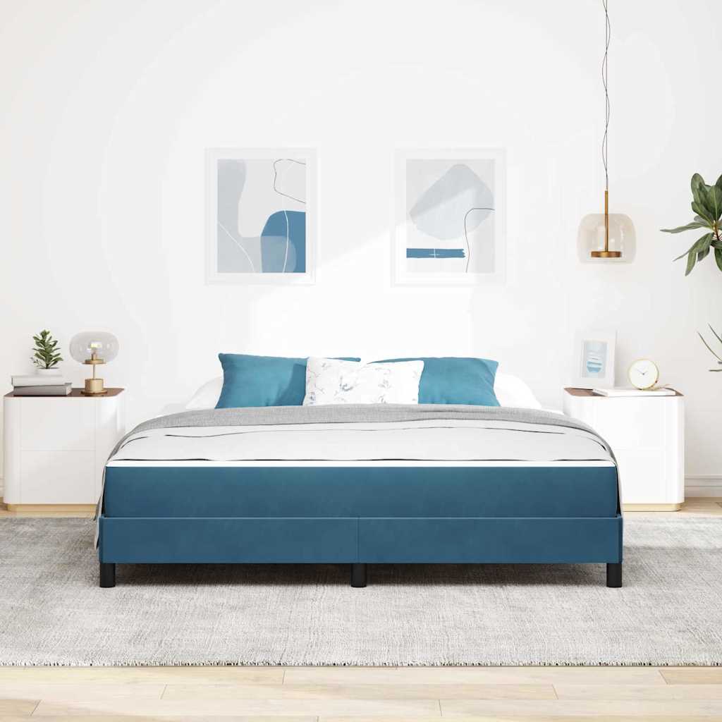 Lit à ressorts avec matelas Bleu foncé 180 x 200 cm tissu - XIOS