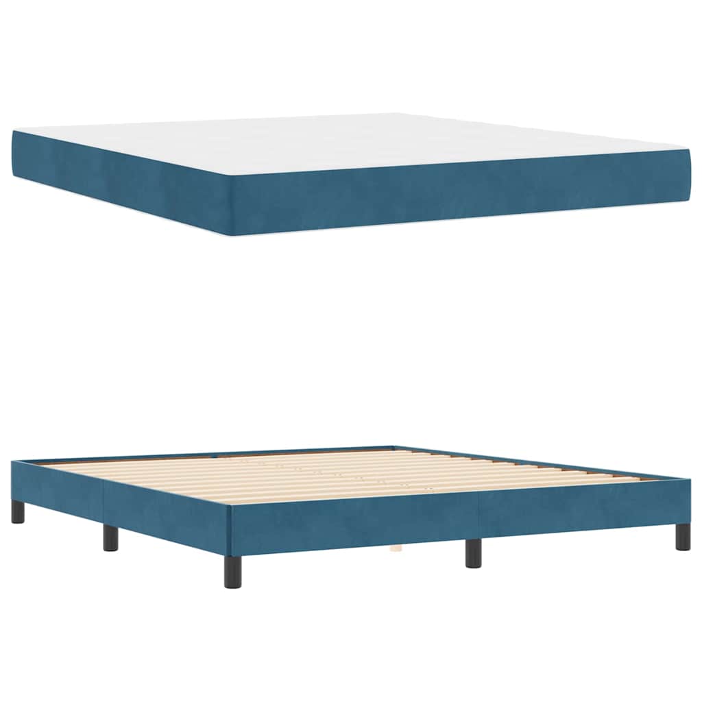 Lit à ressorts avec matelas Bleu foncé 180 x 200 cm tissu - XIOS