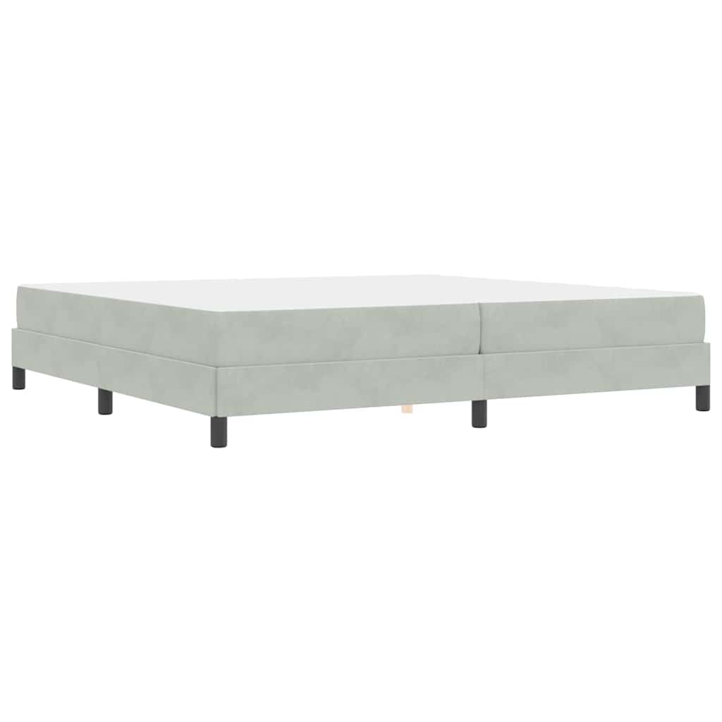 Lit à ressorts avec matelas Gris clair 200 x 200 cm tissu - XIOS