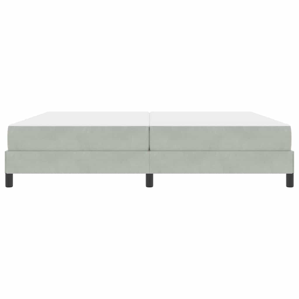 Lit à ressorts avec matelas Gris clair 200 x 200 cm tissu - XIOS