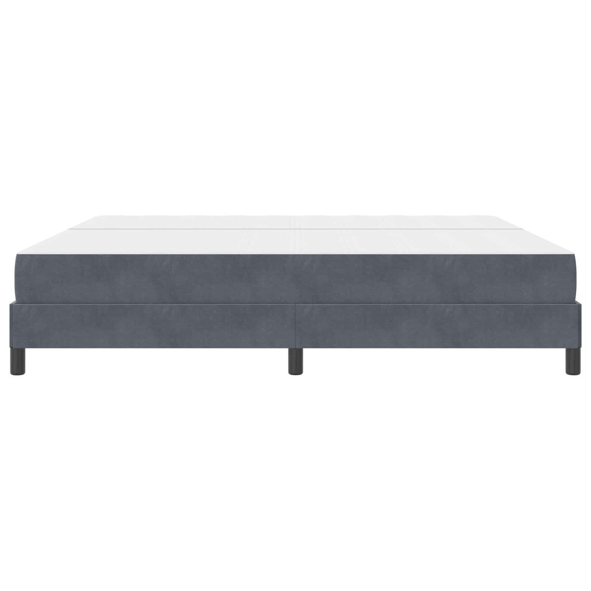 Lit à ressorts avec matelas Gris foncé 200 x 200 cm tissu