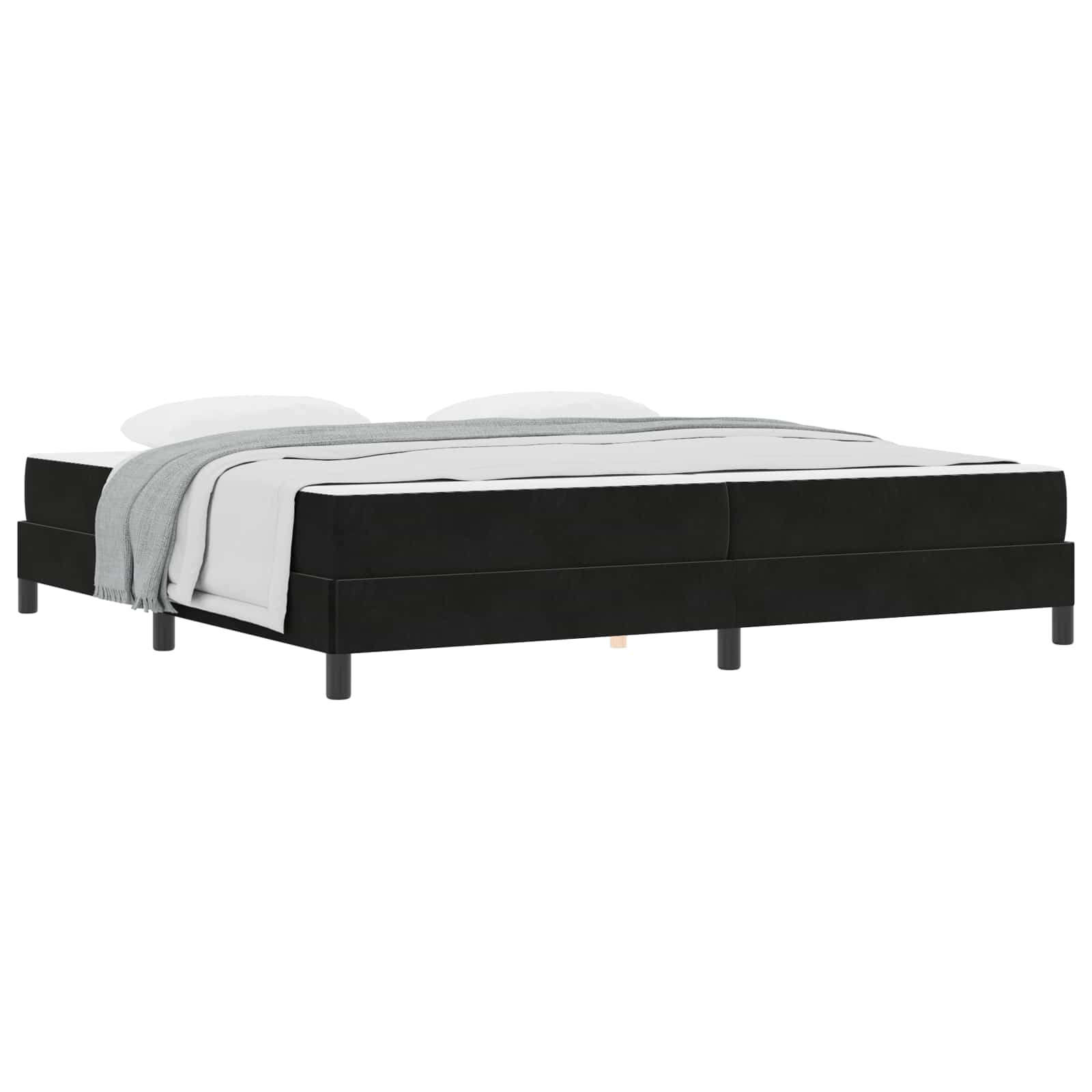 Lit à ressorts avec matelas Noir 200 x 200 cm tissu - XIOS