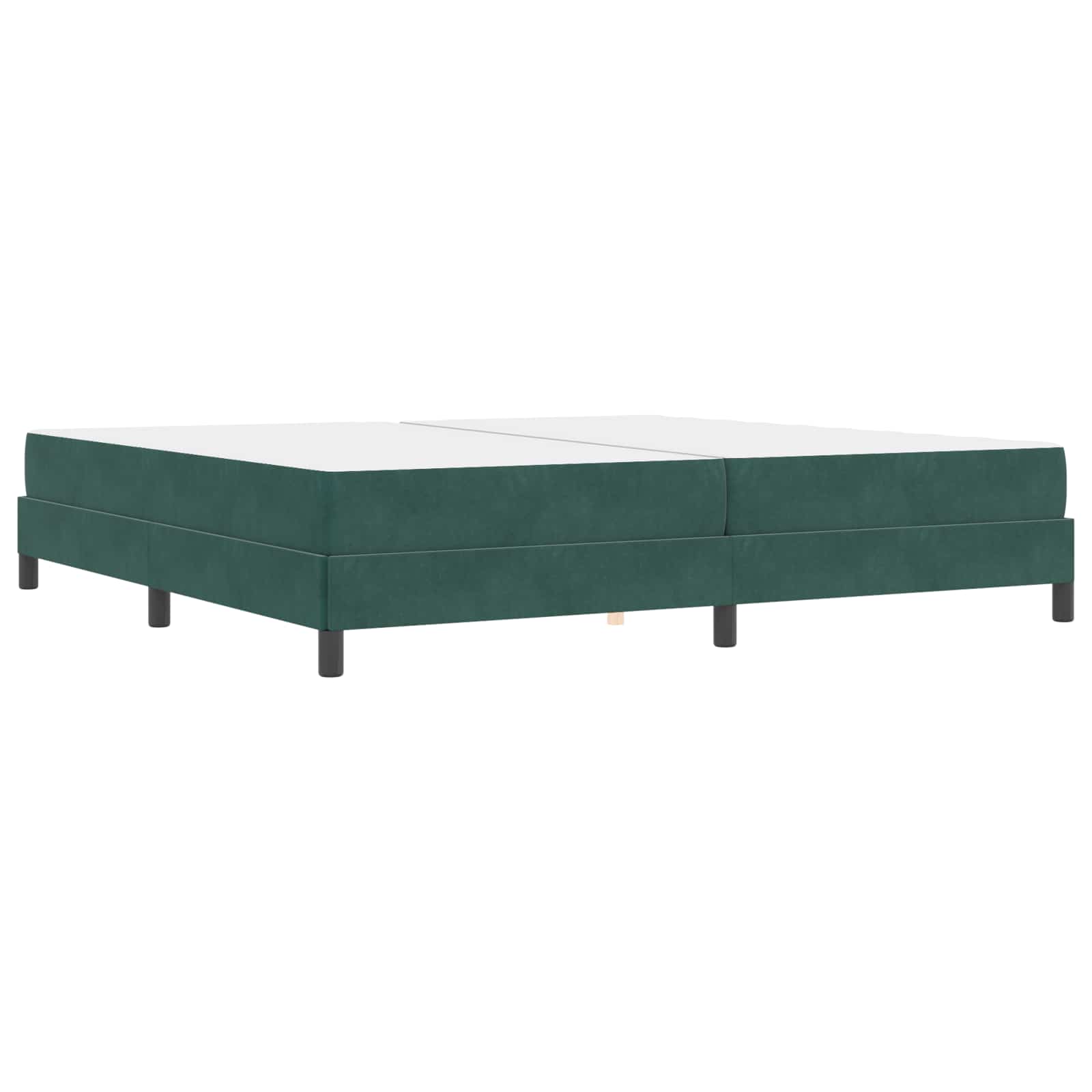Lit à ressorts avec matelas Vert foncé 200 x 200 cm tissu - XIOS