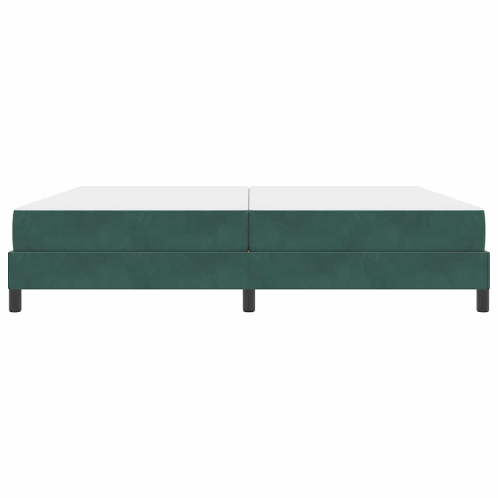 Lit à ressorts avec matelas Vert foncé 200 x 200 cm tissu - XIOS