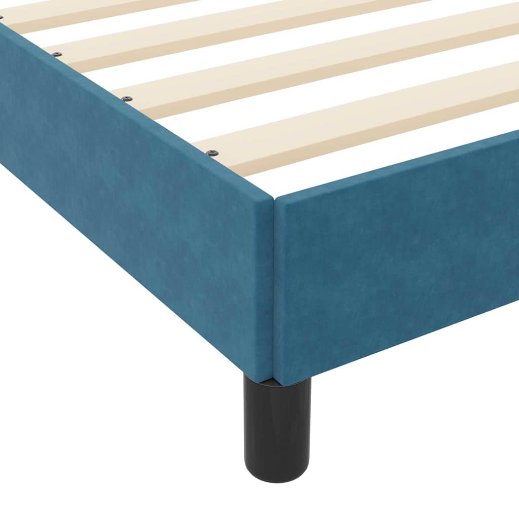 Lit à ressorts avec matelas Bleu foncé 200 x 200 cm tissu - XIOS