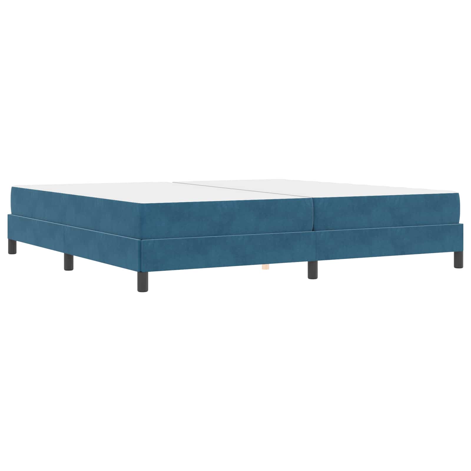 Lit à ressorts avec matelas Bleu foncé 200 x 200 cm tissu - XIOS