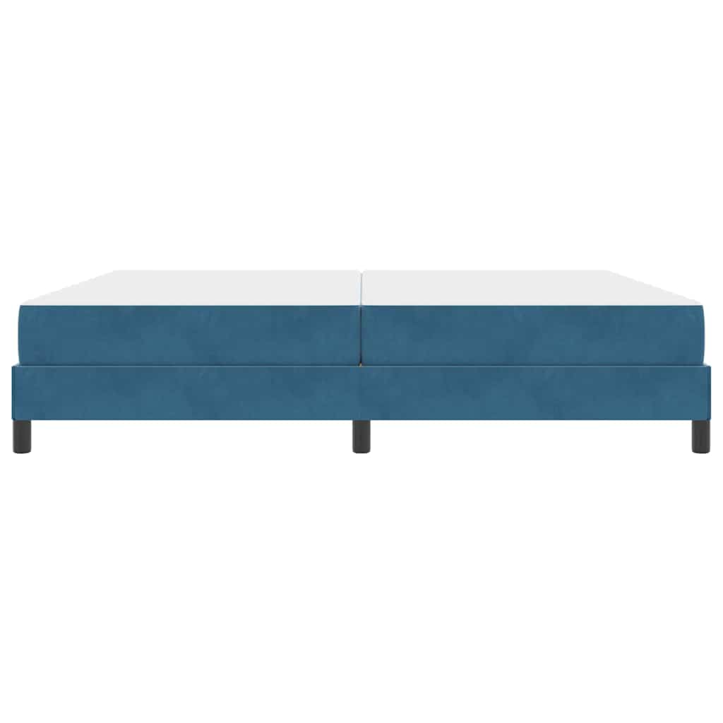 Lit à ressorts avec matelas Bleu foncé 200 x 200 cm tissu - XIOS