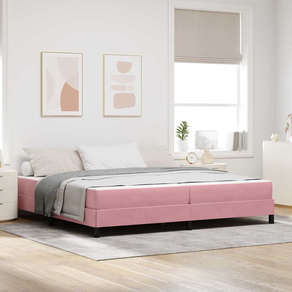 Lit à ressorts avec matelas Rose 200 x 200 cm tissu - XIOS