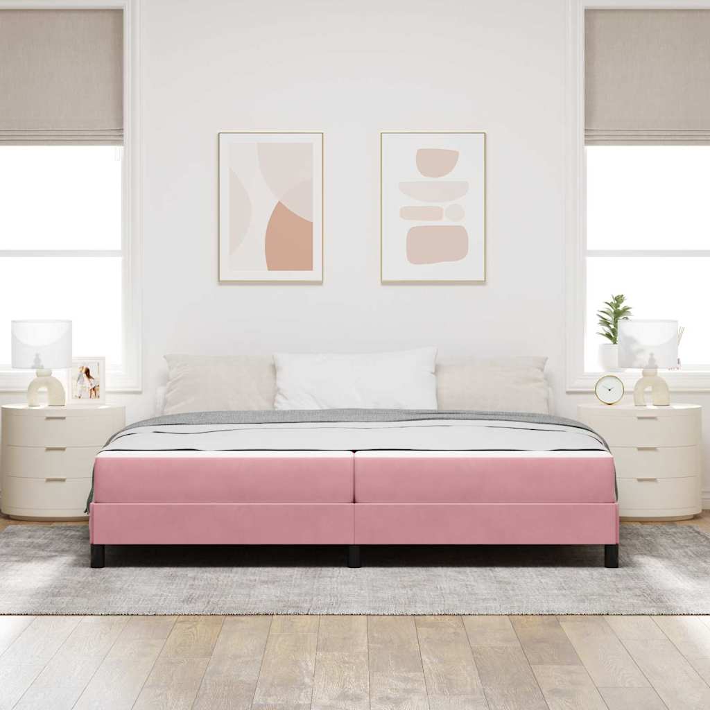 Lit à ressorts avec matelas Rose 200 x 200 cm tissu - XIOS