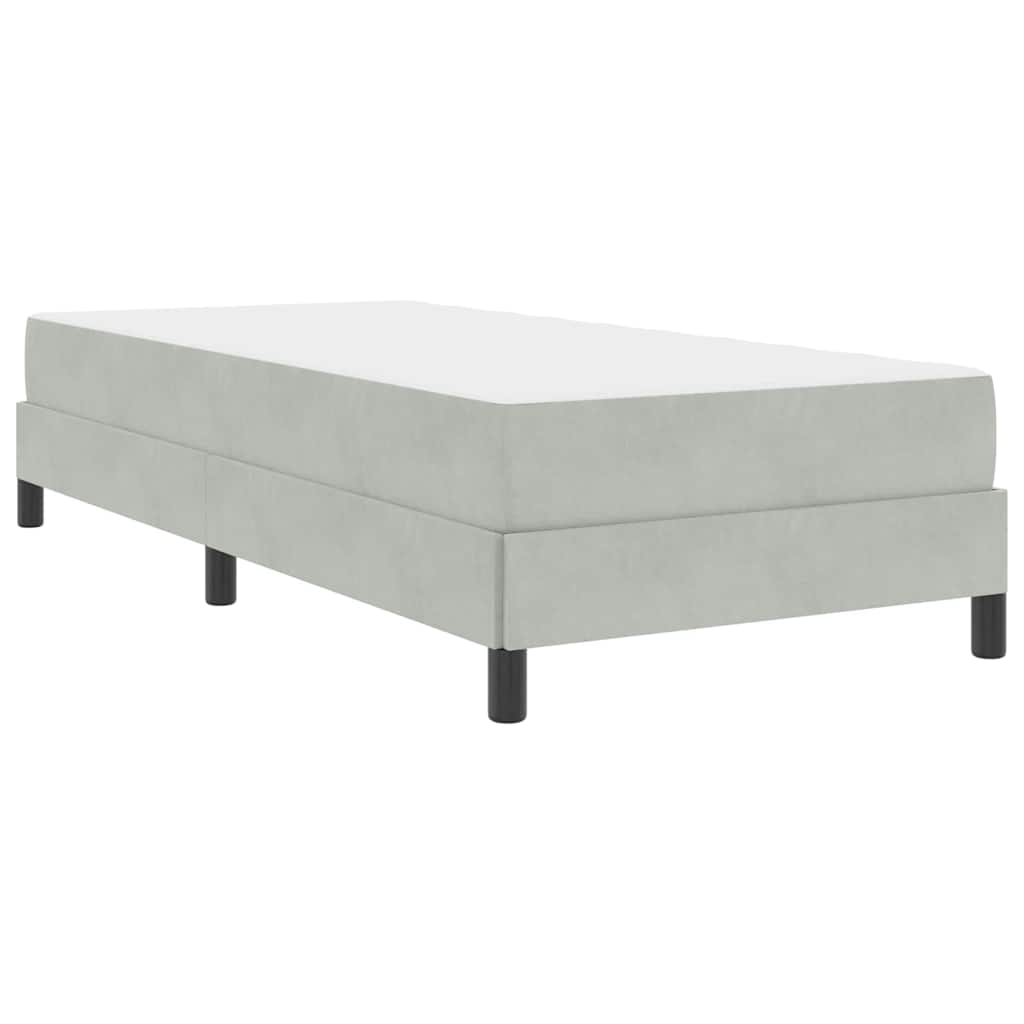 Lit à ressorts avec matelas Gris clair 100 x 210 cm tissu - XIOS