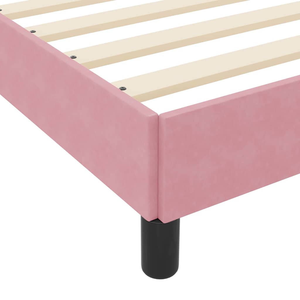 Lit à ressorts avec matelas Rose 100 x 210 cm tissu - XIOS