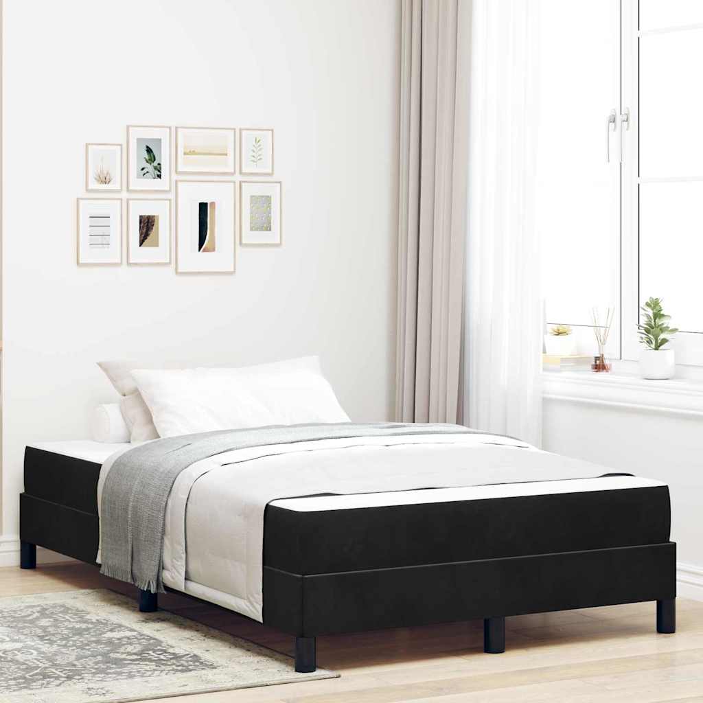 Lit à ressorts avec matelas Noir 120 x 210 cm tissu - XIOS