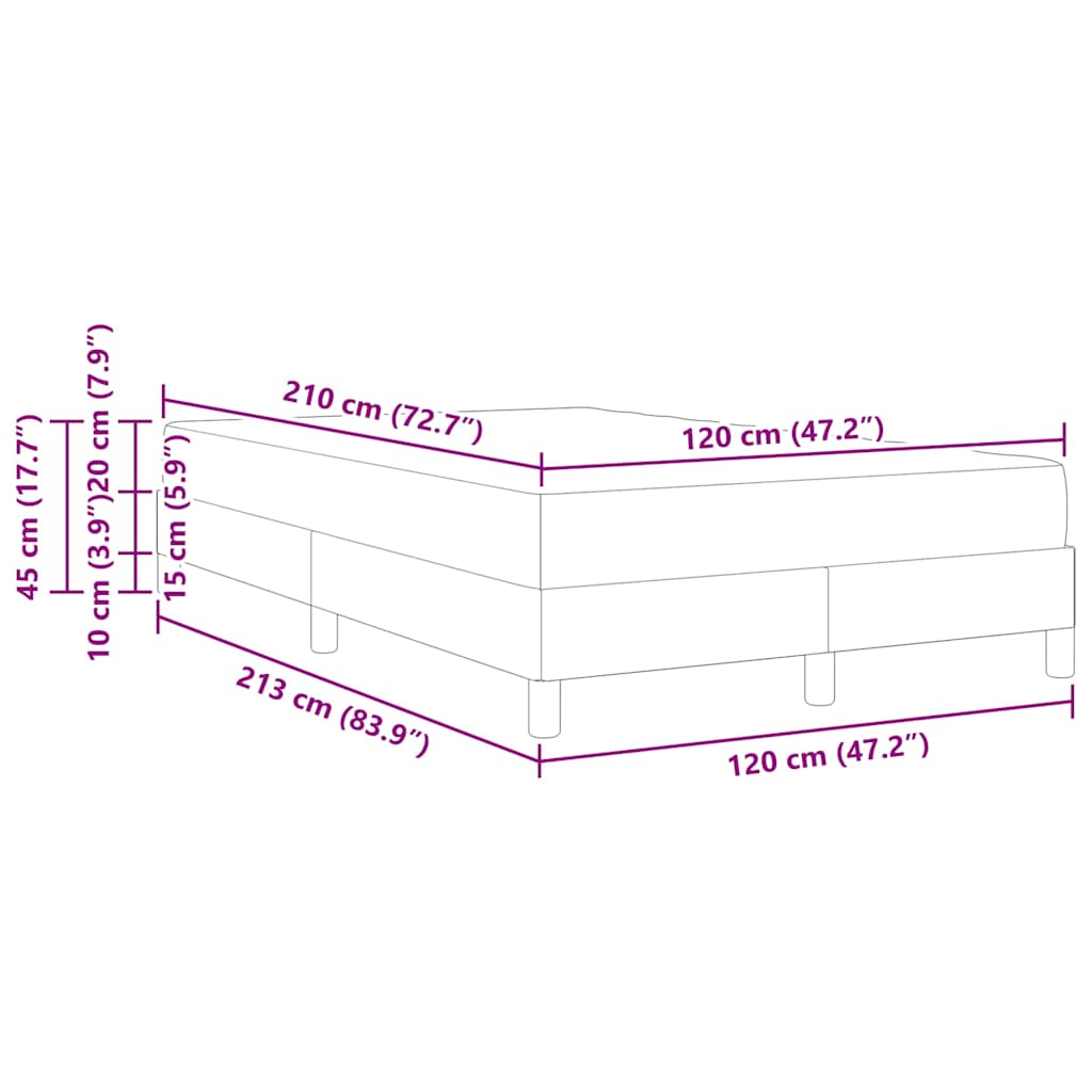 Lit à ressorts avec matelas Rose 120 x 210 cm tissu - XIOS