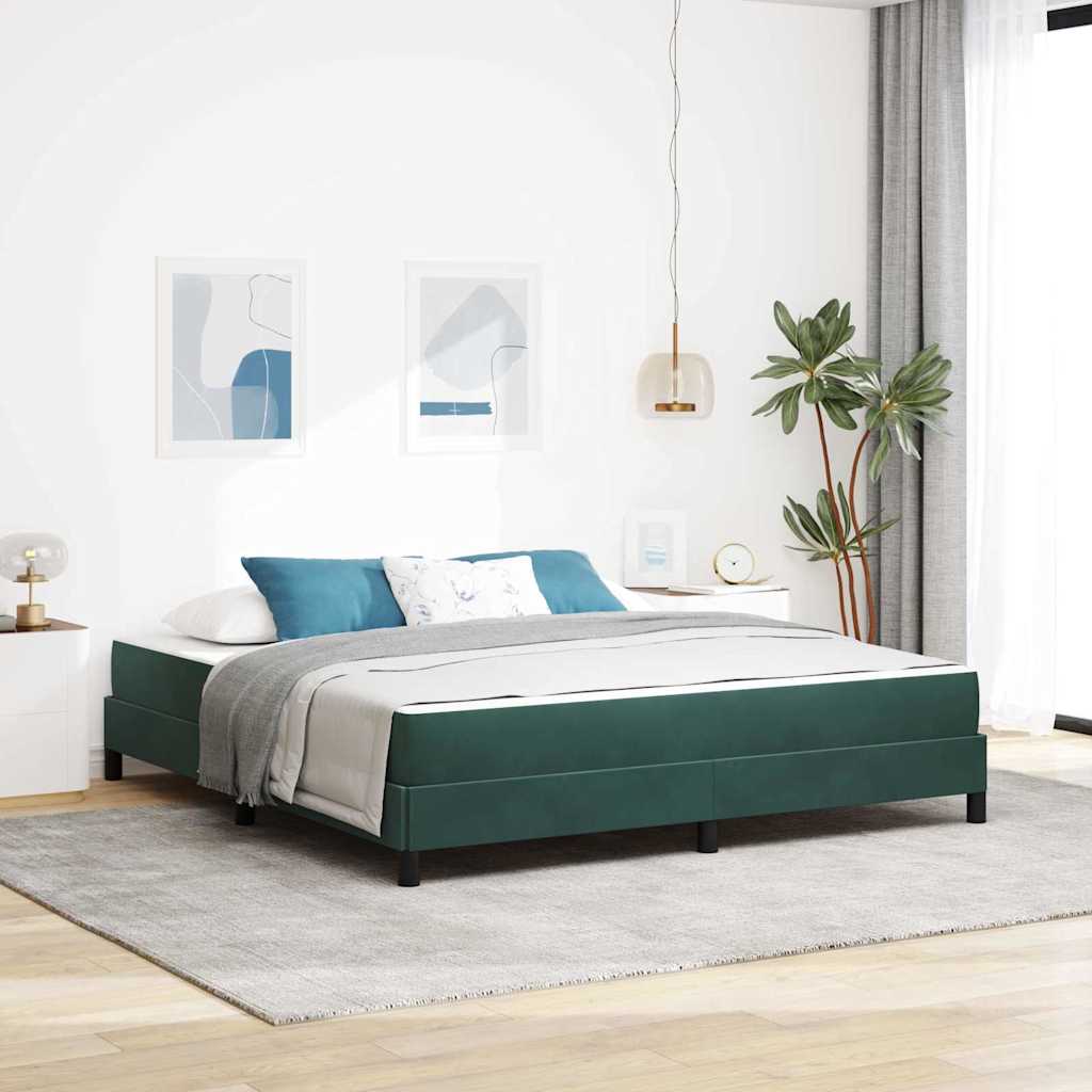 Lit à ressorts avec matelas Vert foncé 180 x 210 cm tissu - XIOS