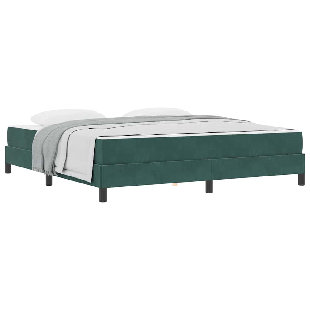 Lit à ressorts avec matelas Vert foncé 180 x 210 cm tissu - XIOS
