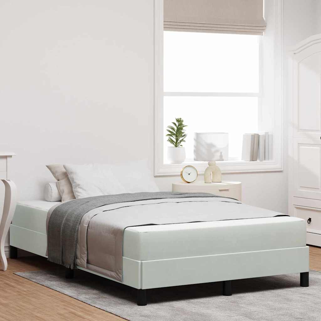 Lit à ressorts avec matelas Gris clair 120 x 220 cm tissu - XIOS
