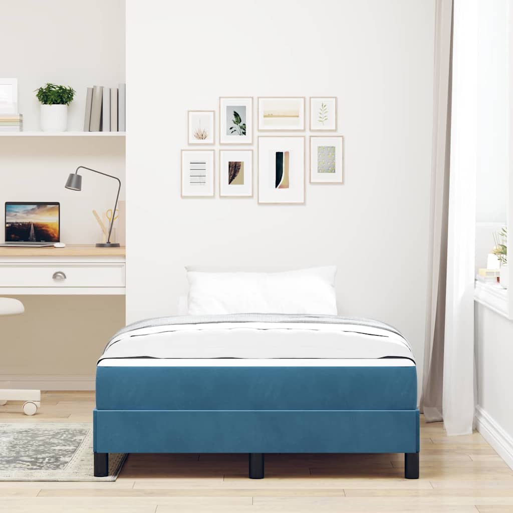 Lit à ressorts avec matelas Bleu foncé 120 x 220 cm tissu - XIOS