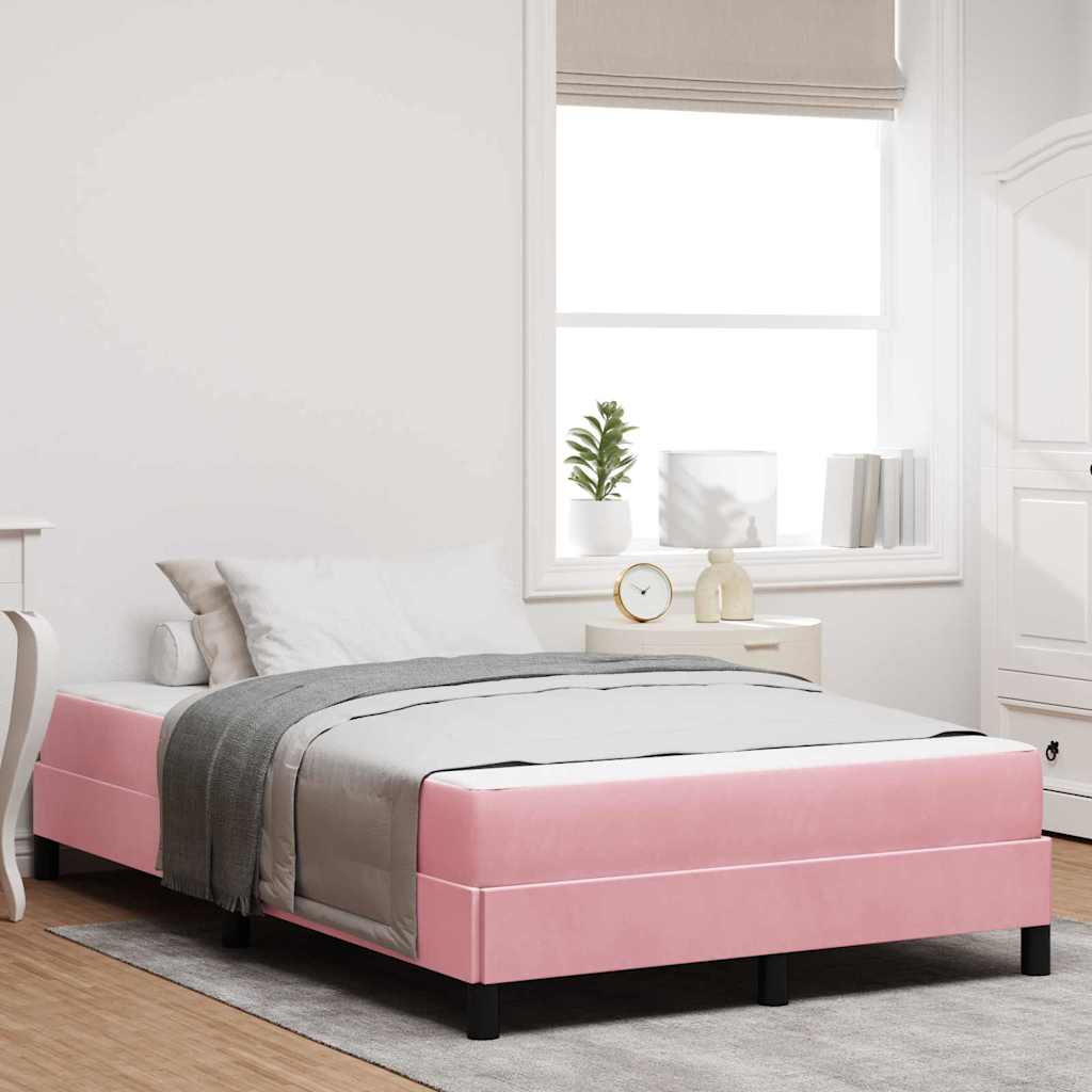 Lit à ressorts avec matelas Rose 120 x 220 cm tissu - XIOS