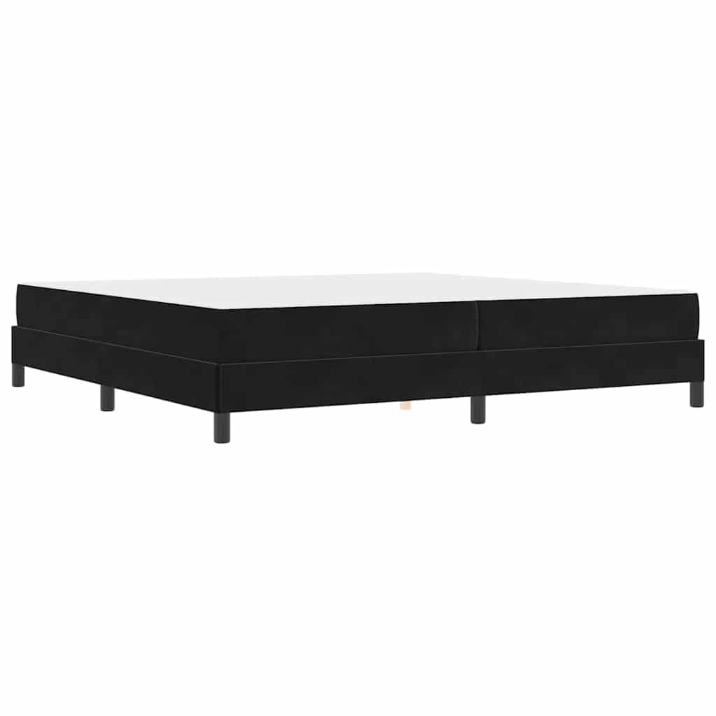 Lit à ressorts avec matelas Noir 200 x 220 cm tissu - XIOS
