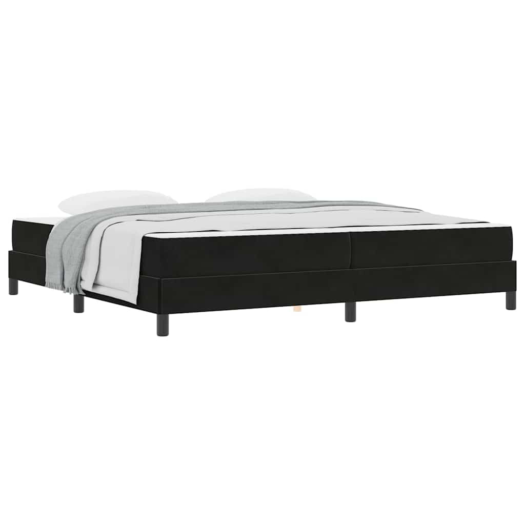 Lit à ressorts avec matelas Noir 200 x 220 cm tissu - XIOS