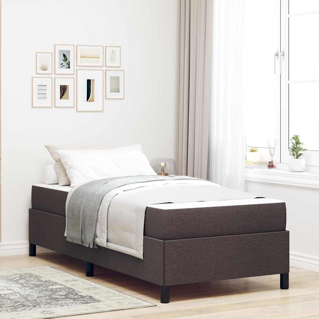 Lit à ressorts Marron foncé 80 x 200 cm tissu - XIOS