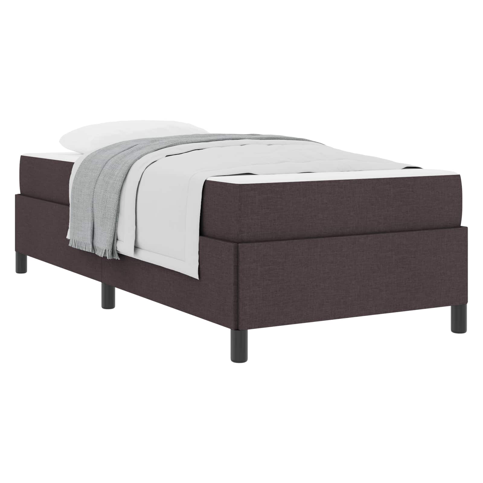 Lit à ressorts Marron foncé 80 x 200 cm tissu - XIOS