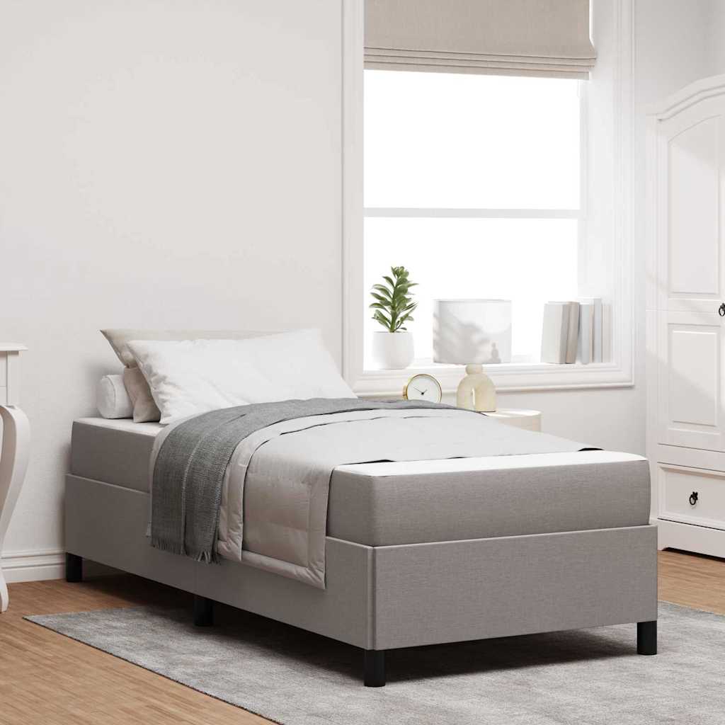 Lit à ressorts Taupe 80 x 200 cm tissu - XIOS
