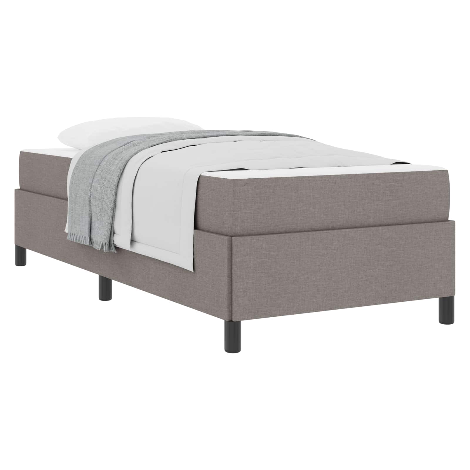 Lit à ressorts Taupe 80 x 200 cm tissu - XIOS