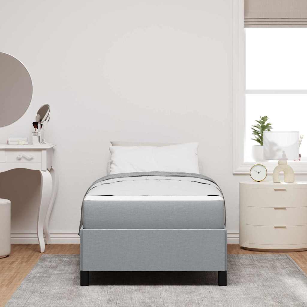 Lit à ressorts avec matelas Gris clair 90 x 190 cm tissu - XIOS