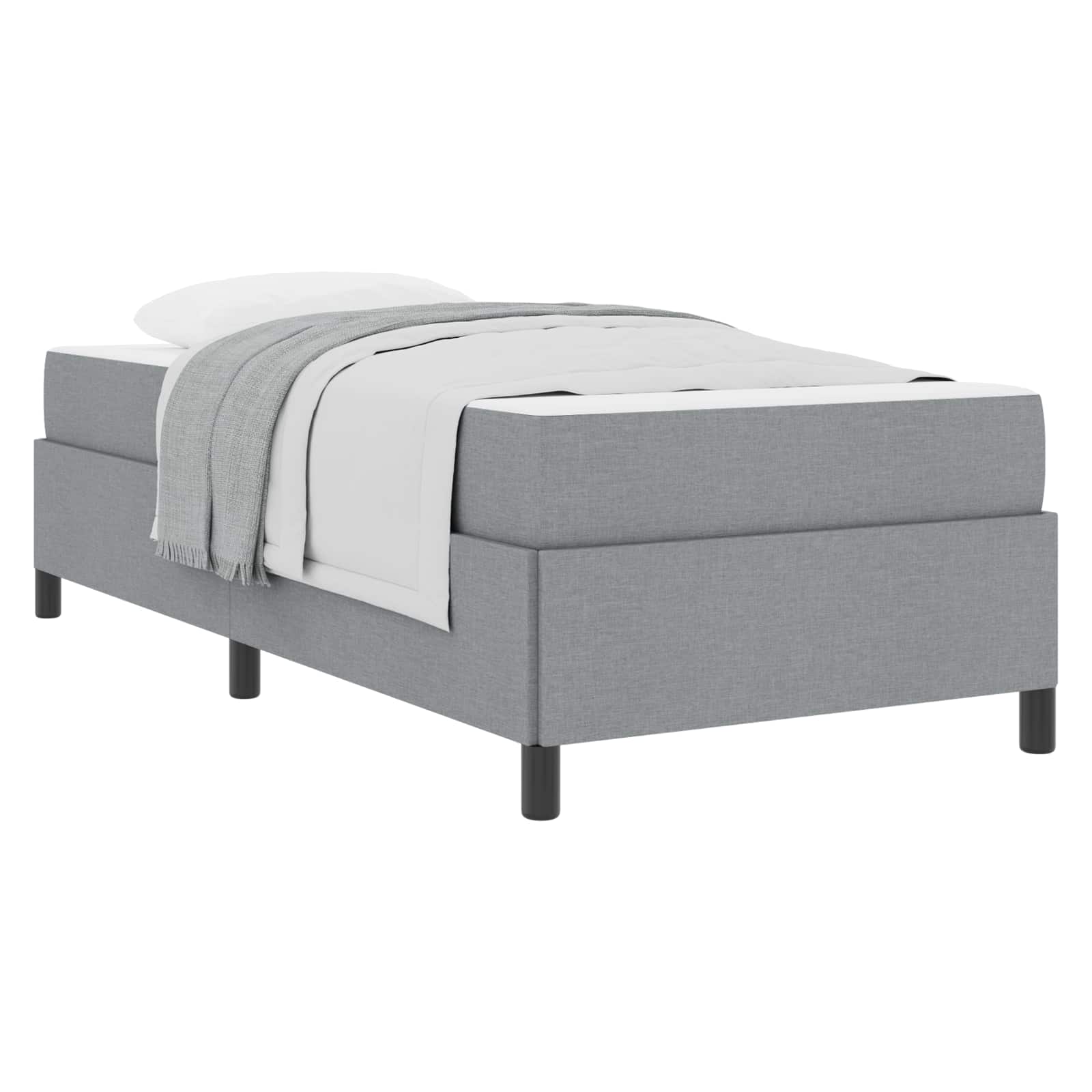 Lit à ressorts avec matelas Gris clair 90 x 190 cm tissu - XIOS