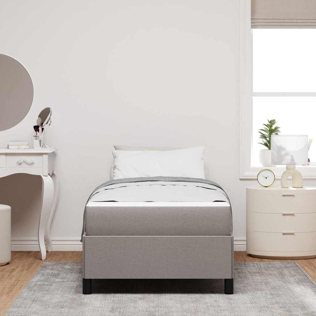 Lit à ressorts Taupe 100 x 200 cm tissu - XIOS
